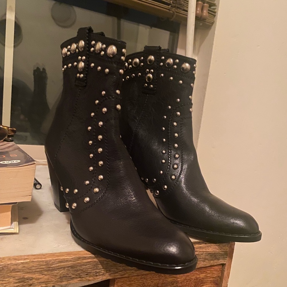 Stuart Weitzman Western Studded Booties